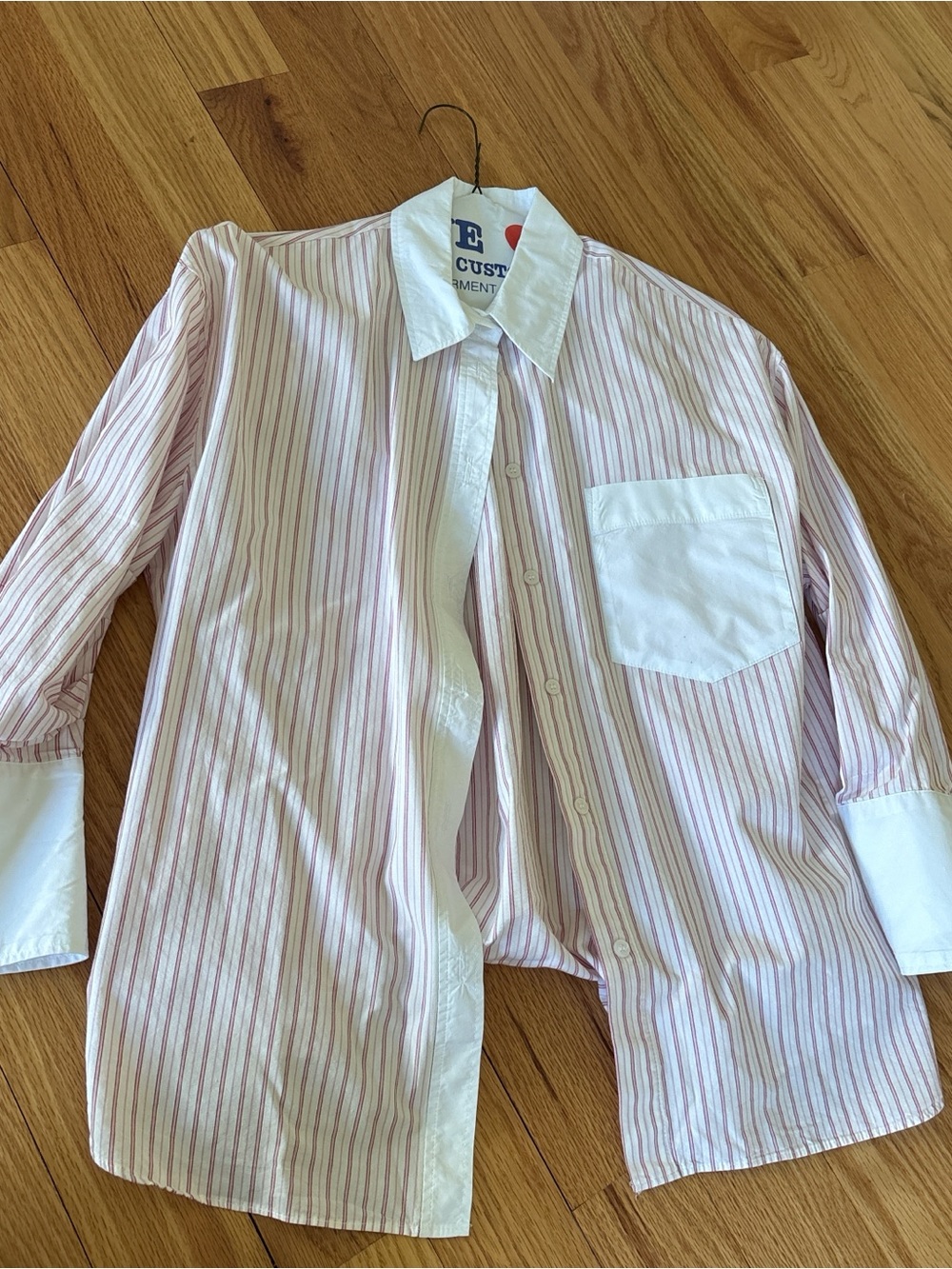 Striped Button-Up Shirt with White Accents